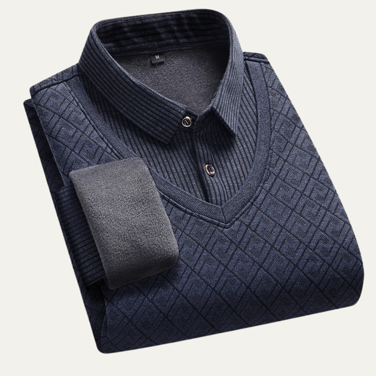 Classic Men's Chunky Knit Polo Sweater