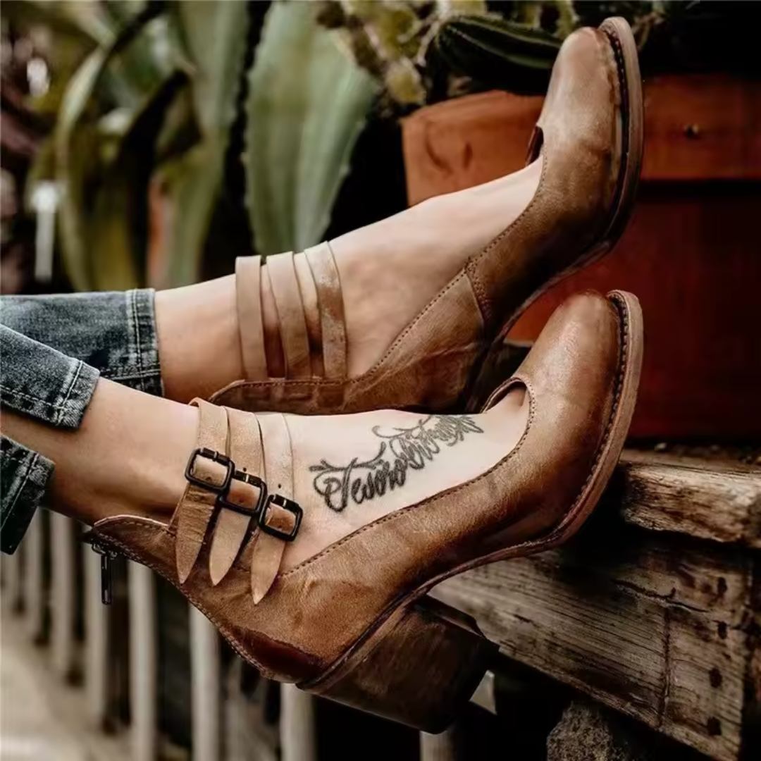Classic High Heel Ankle Strap Shoes