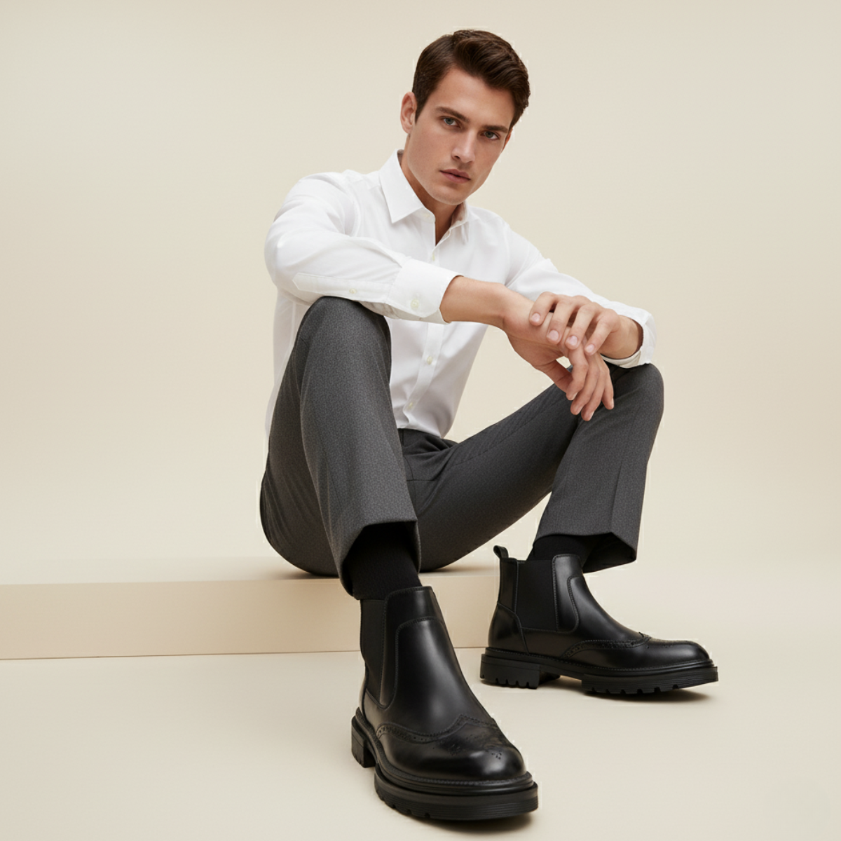 Classic Mens Leather Ankle Boots