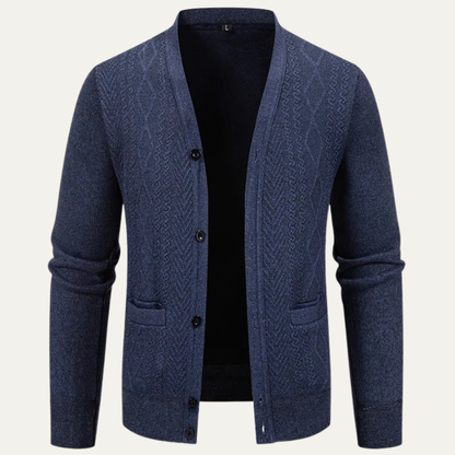 Men's Relaxed Fit V Neck Knit Cardigan Sweater
