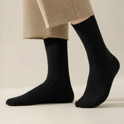Comfortable Ribbed Patterned Crew Socks