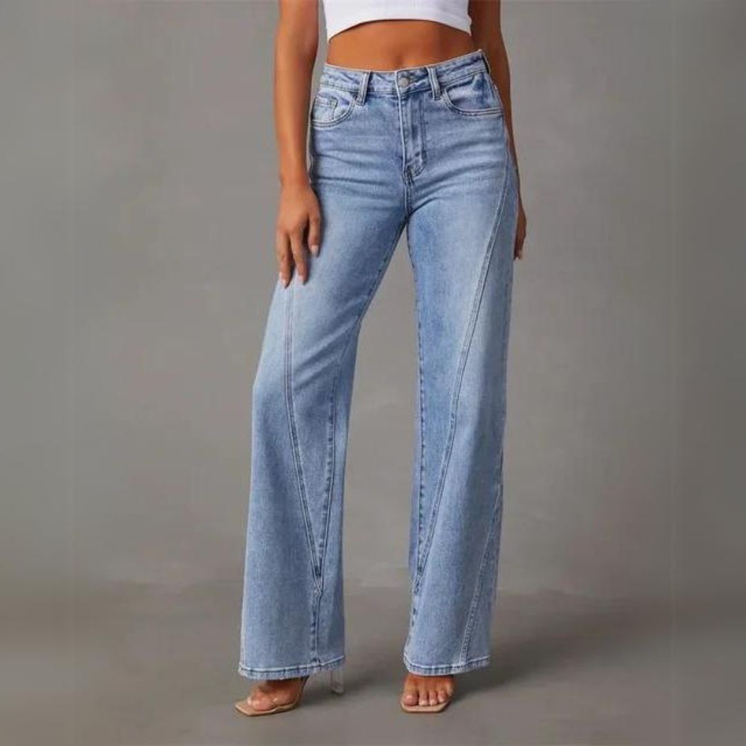 Relaxed Fit Women's Jeans with Button Fly