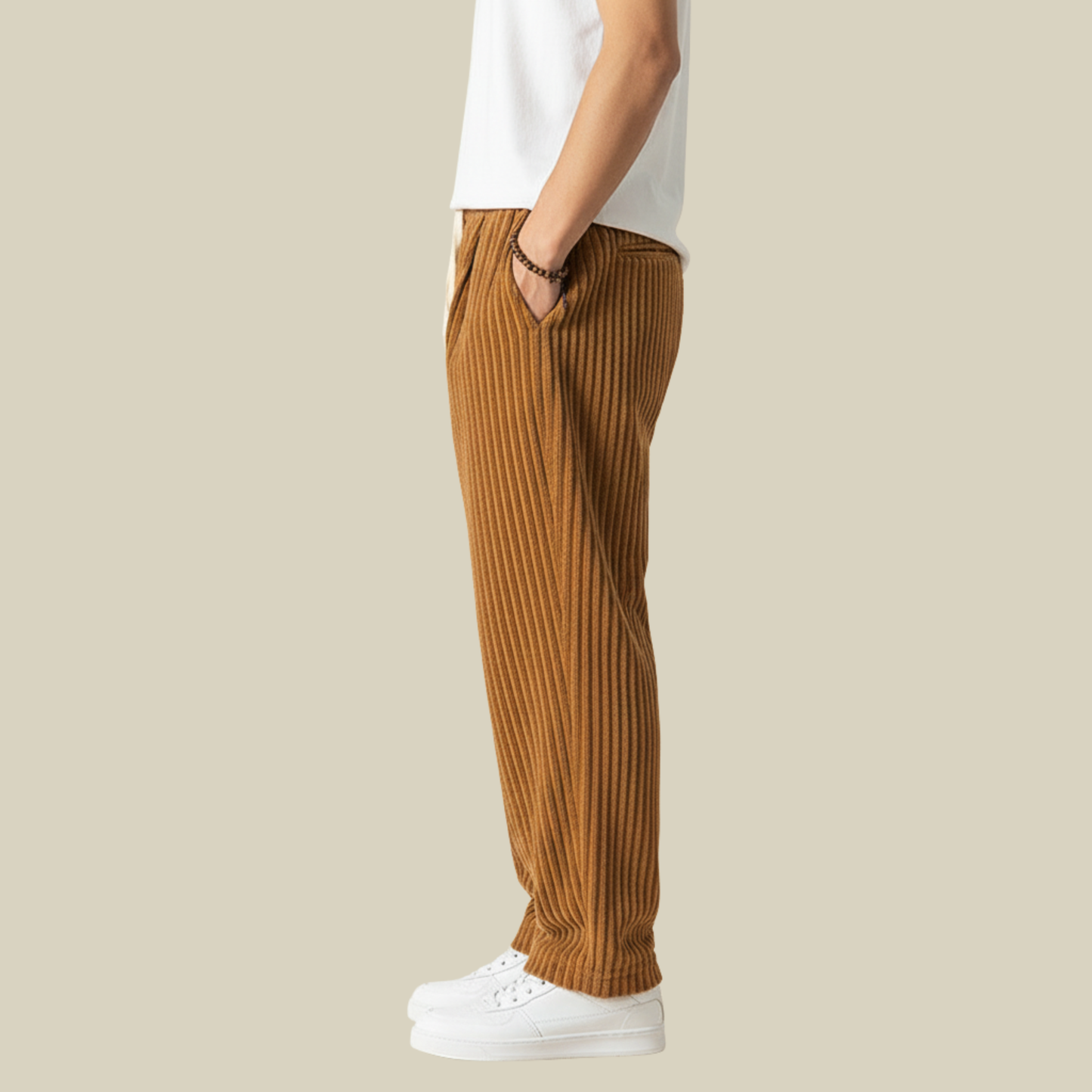 Relaxed Fit Men's Corduroy Casual Pants
