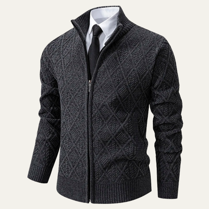 Stylish Men's Diamond Quilted Knit Blazer Jacket