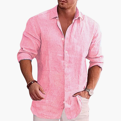 Relaxed Fit Mens Button Down Shirt for Summer