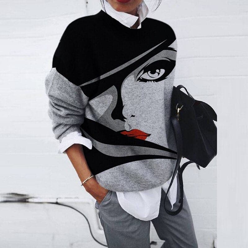 Casual Women's Long Sleeve Graphic Tee