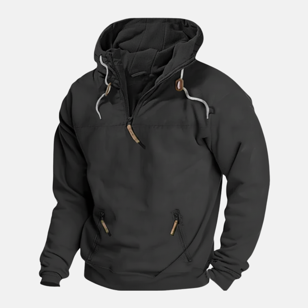 Casual Fit Zip Up Hooded Sweatshirt - Nocini