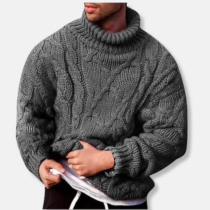 Soft Crew Neck Thick Knit Men's Sweater
