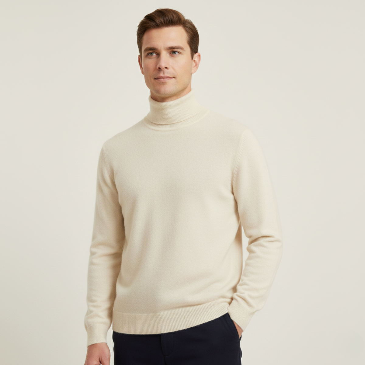 Premium Men's 100% Soft Cashmere Crew Sweater