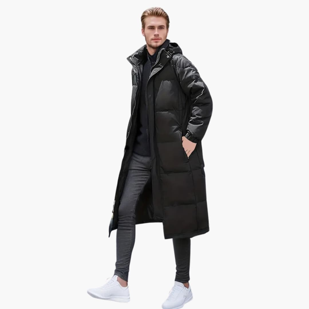 Warm Insulated Men's Winter Coat with Full Zip