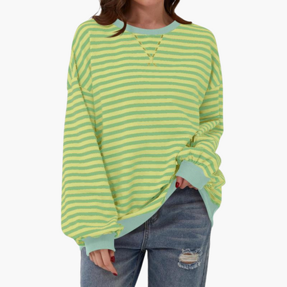Relaxed Fit Women's Stripe Sweatshirt – Soft Long Sleeve Top