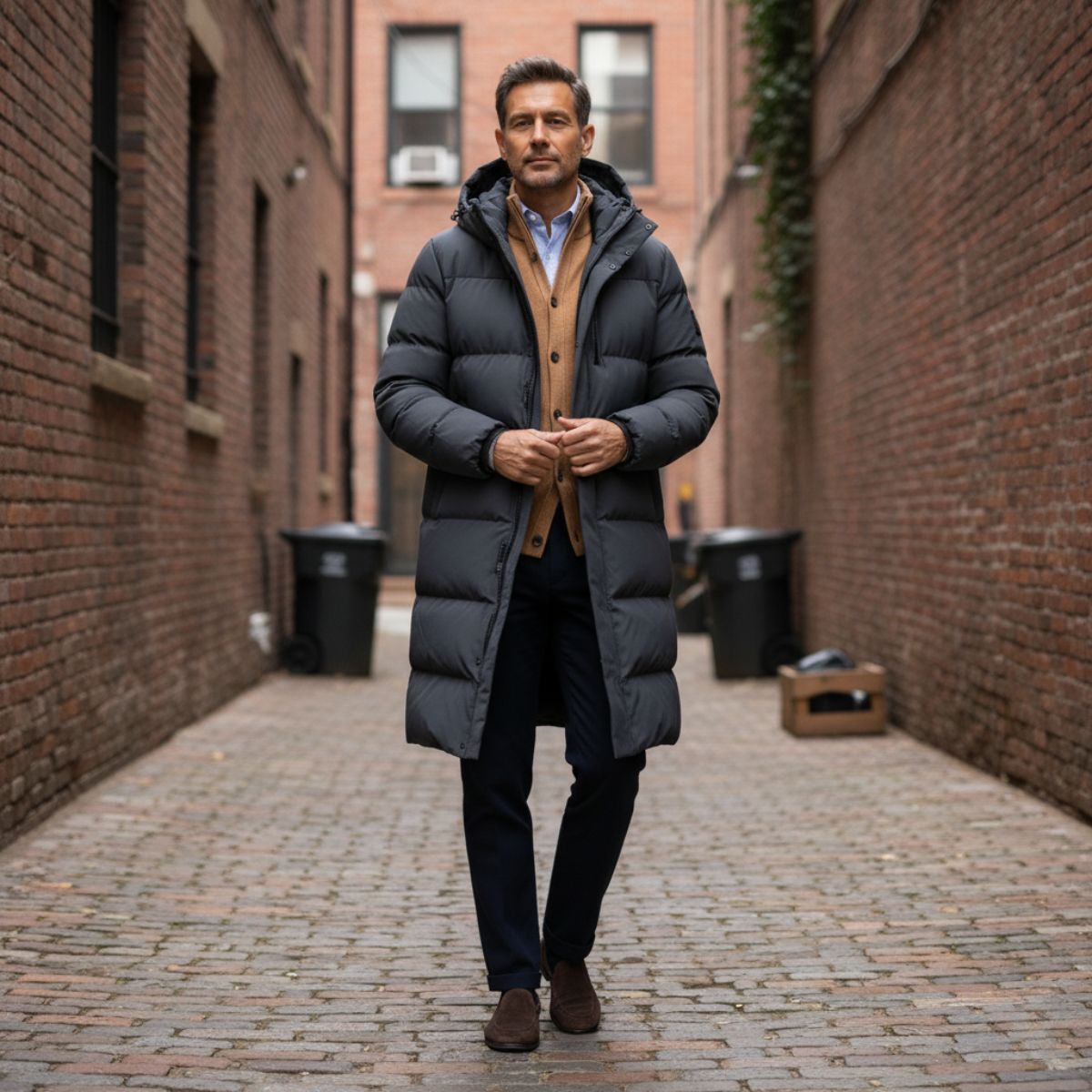 Warm Men's Down Filled Parka Jacket Coat
