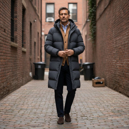 Warm Men's Down Filled Parka Jacket Coat