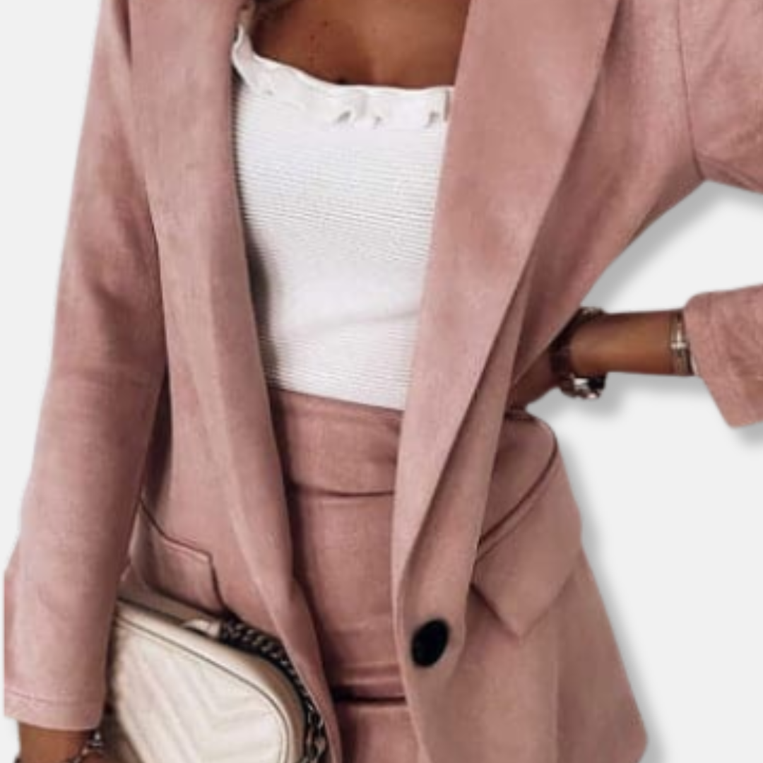 Classic 2 Piece Women's Suit Jacket Skirt Set