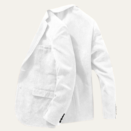 Classic Men's Corduroy Blazer Jacket with Notch Lapel