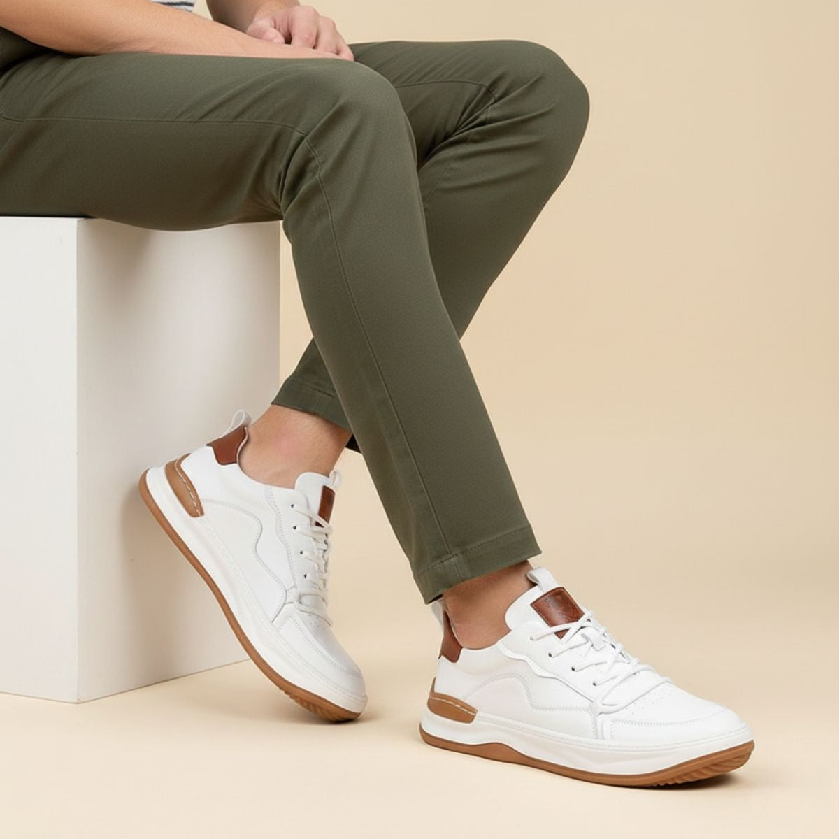 Comfortable Mens Orthopedic Leather Sneakers