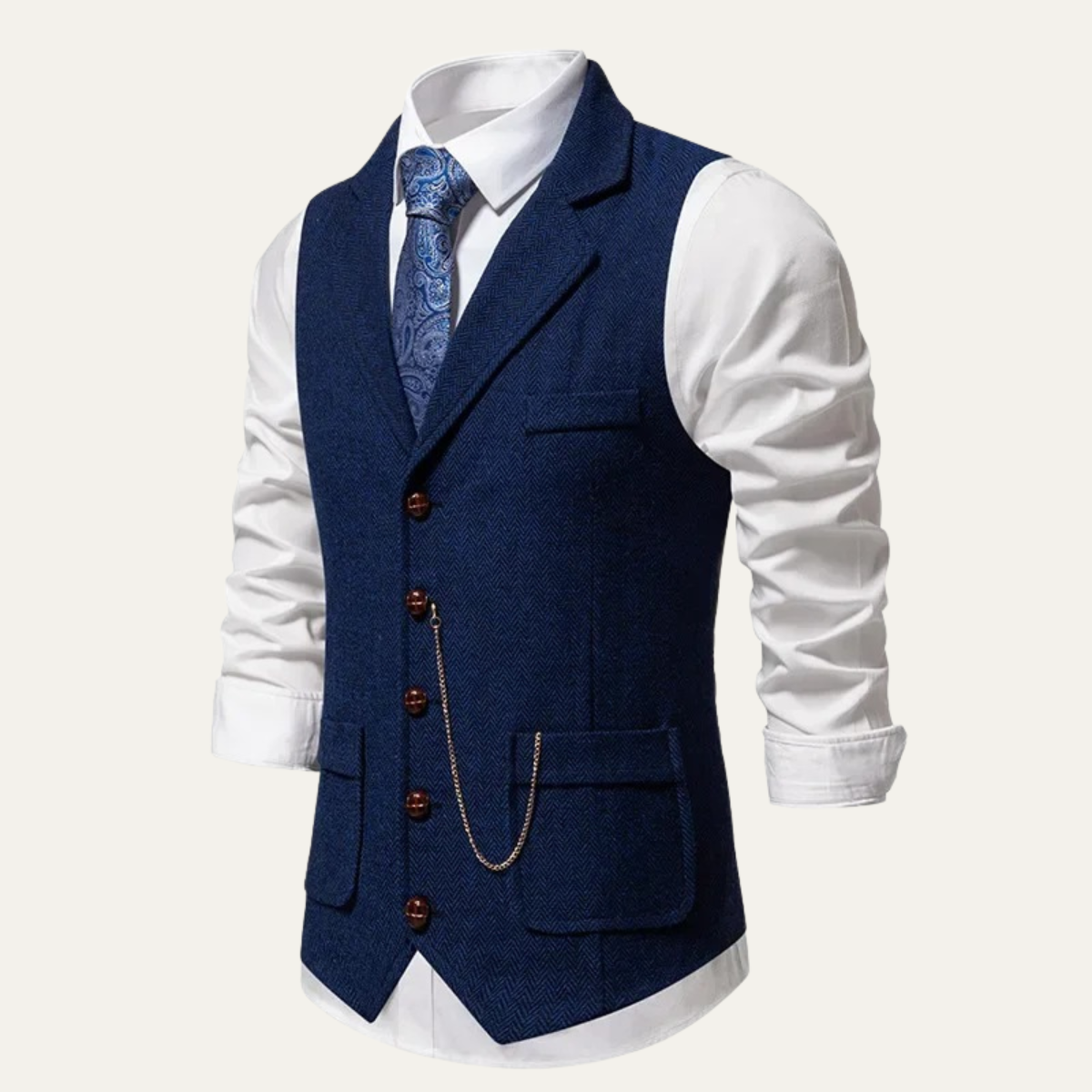 Traditional Mens Wool Tweed Waistcoat