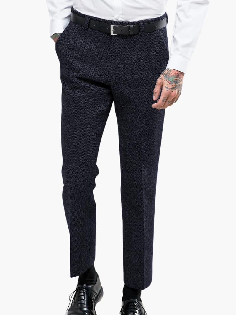Classic Wool Pants for Men - Comfortable Slim Fit - Olytrend