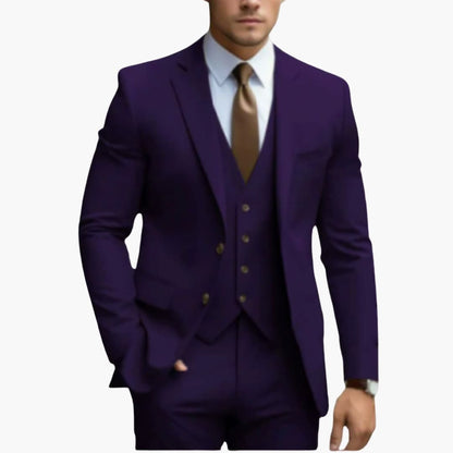 Classic Men's 3-Piece Suit with Slim Fit Trousers