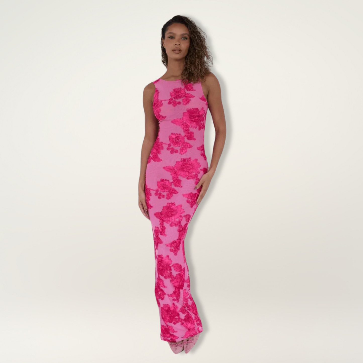 Lovely Floral Long Dress for Women