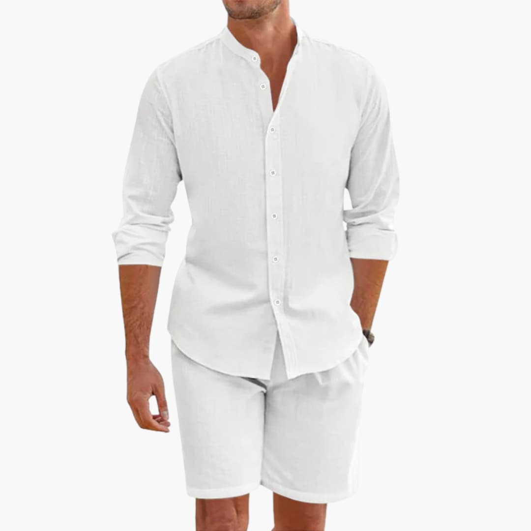Lightweight Linen Short Set for Men - Olytrend