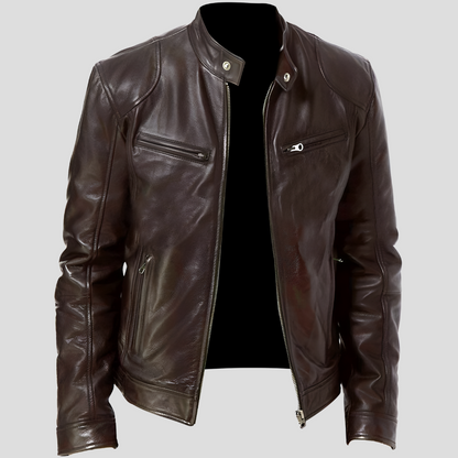 Timeless Brown Mens Leather Coat