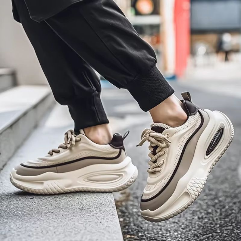 Thick Sole Mens Sneakers - Cushioned Comfortable Shoes - Nocini