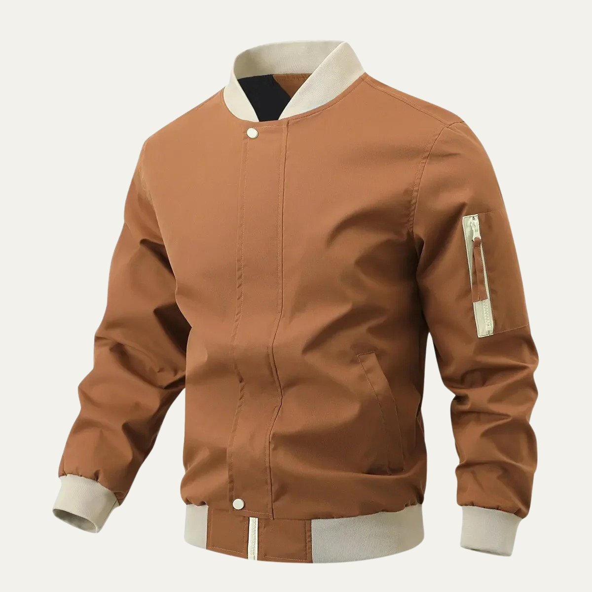 Relaxed Fit Men's Zipper Bomber Jacket