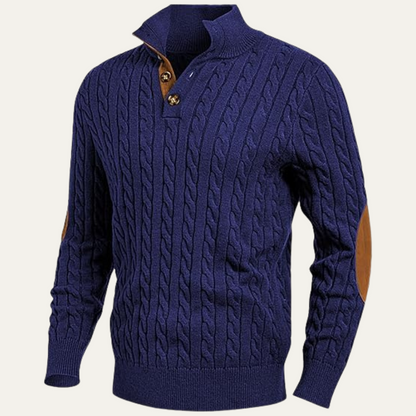 Classic Men's Crew Neck Cable Sweater