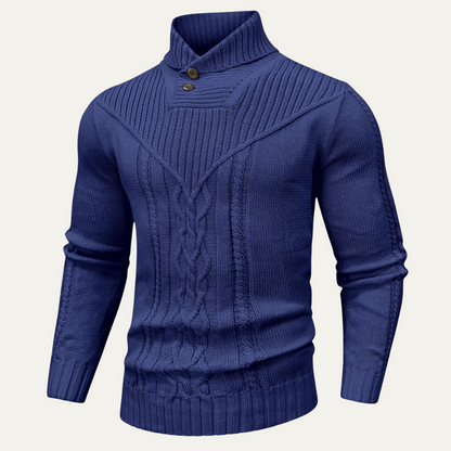 Classic Men's Cable Knit Crew Neck Winter Sweater