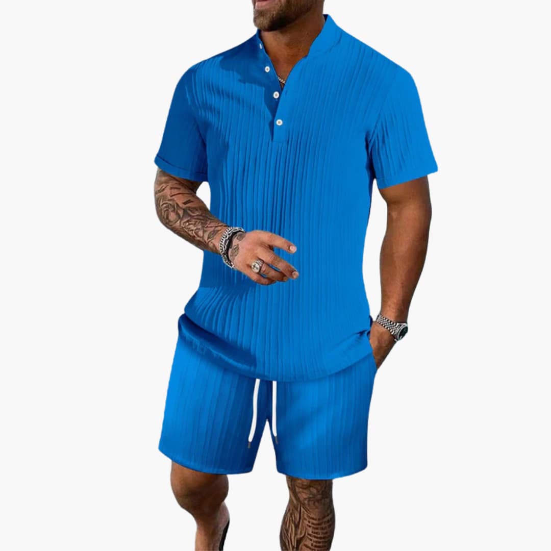 Men's Breathable Polo Shirt and Shorts Combo - Olytrend