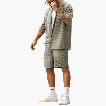 Men's Casual Short Sleeve Shirt Set