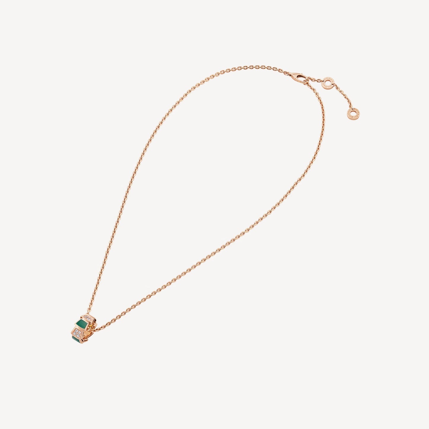 Luxury Rose Gold Green Agate Pendant Necklace