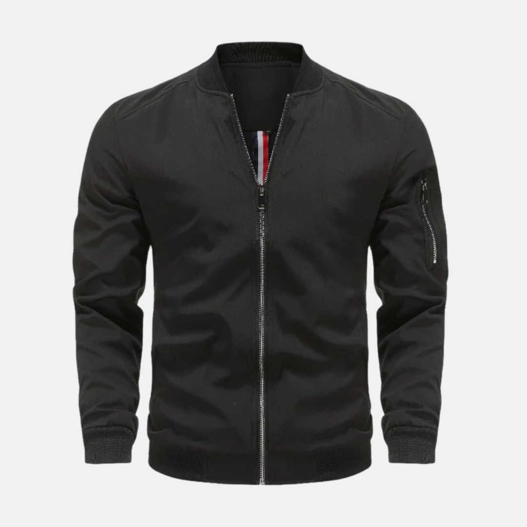 Classic Fit Mens Bomber Jacket with Zip Pocket