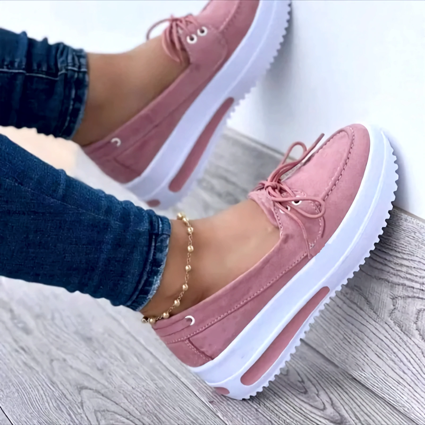 Women's Sailing Shoes - Premium Leather - Thick Grip Sole - Adjustable Lace-Up - Nocini