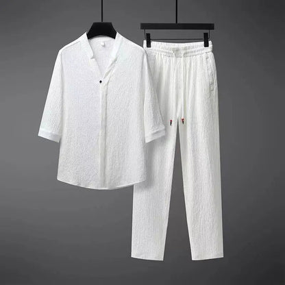 Relaxed Fit Cotton Men's 2-Piece Tracksuit Set