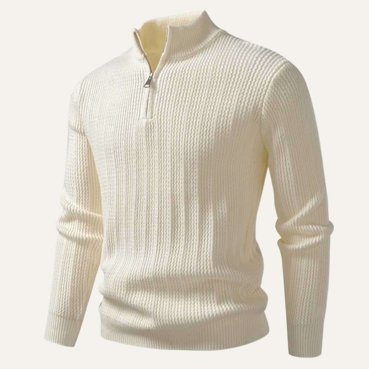 Classic Men's Zip Neck Soft Knit Sweater