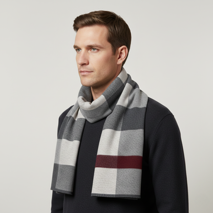 Traditional Plaid Men's Wool Scarf