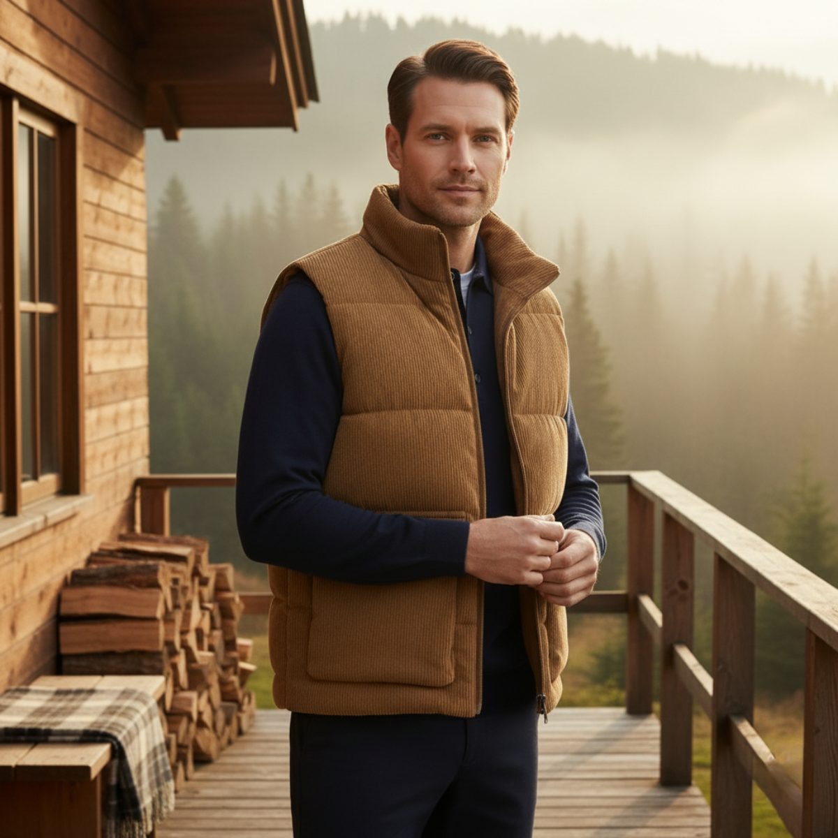 Warm Men's Corduroy Quilted Bodywarmer