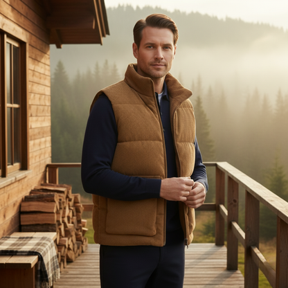 Warm Men's Corduroy Quilted Bodywarmer