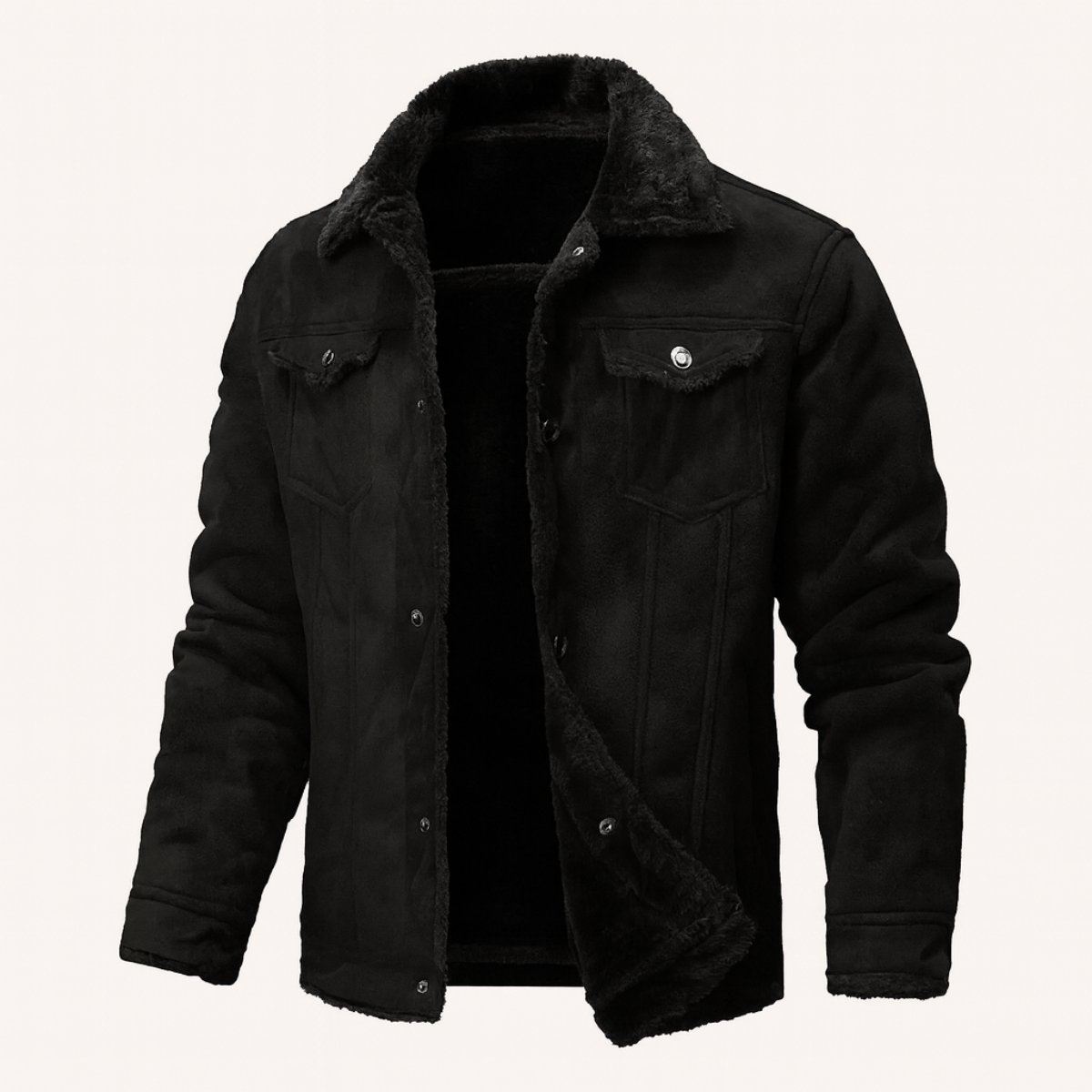 Warm Waterproof Mens Suede Leather Jacket