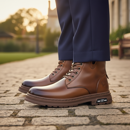 Tough Water Resistant Leather Ankle Boots for Men