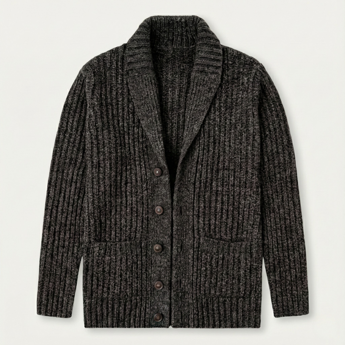 Thick Knit Men's Shawl Collar Sweater Cardigan
