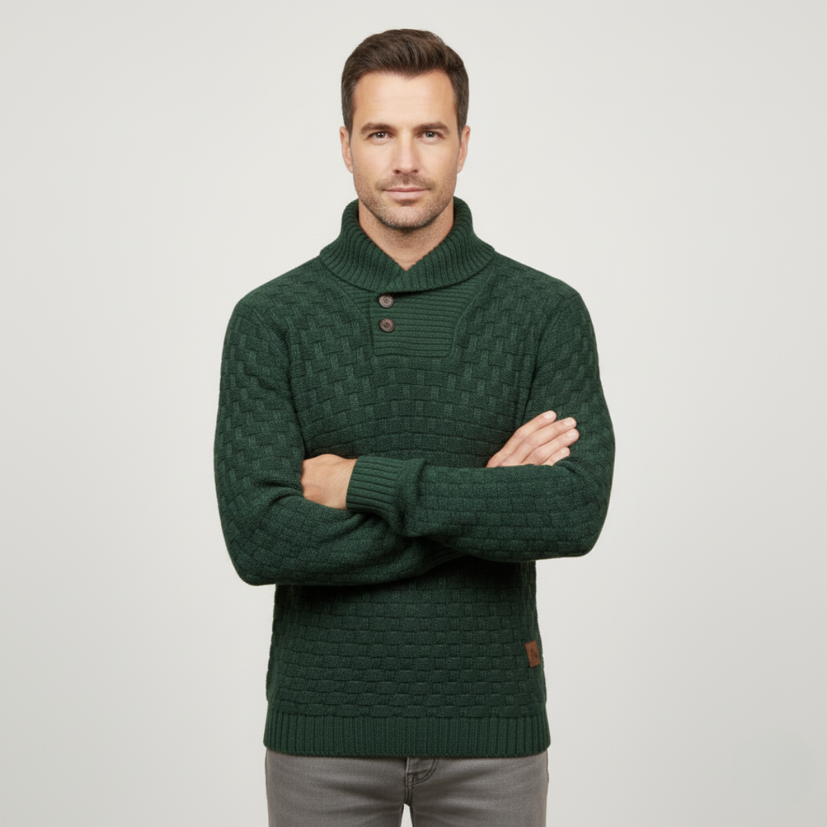 Classic Mens Thick Cable Knit Sweater