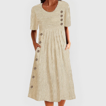 Classic Black and White Midi Dress