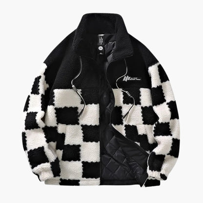 Men's Plaid Zip Up Coat