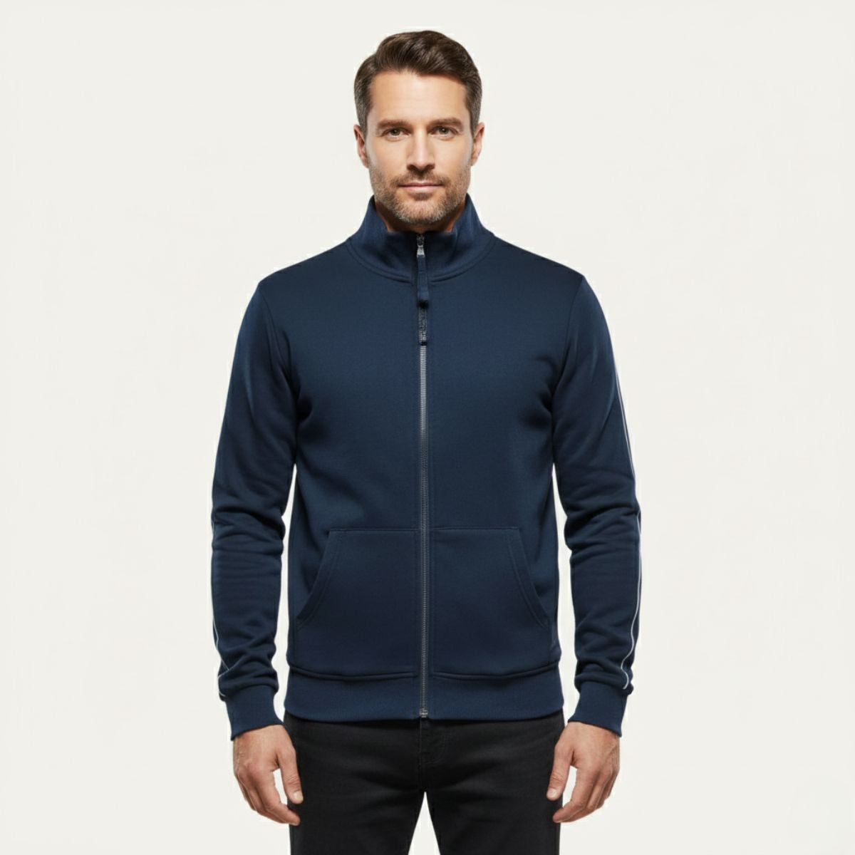 Relaxed Fit Men's Zipper Cotton Bomber Jacket