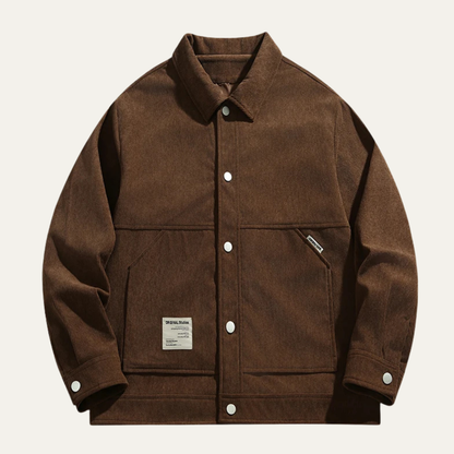 Relaxed Fit Mens Corduroy Button Down Jacket