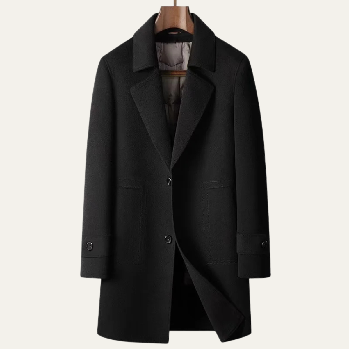 Classic Fit Mens Wool Trench Coat