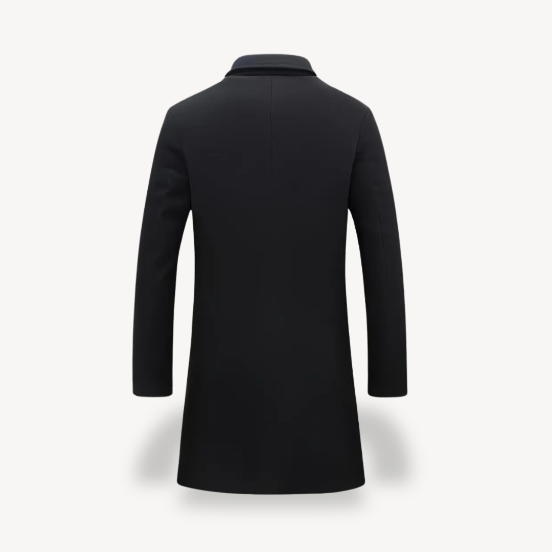 Stylish Men's Black Trench Coat